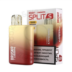 Одноразовая ЭСДН BRUSKO SPLIT S с ароматом клубники, 20 мг/см3, 2 мл (М)