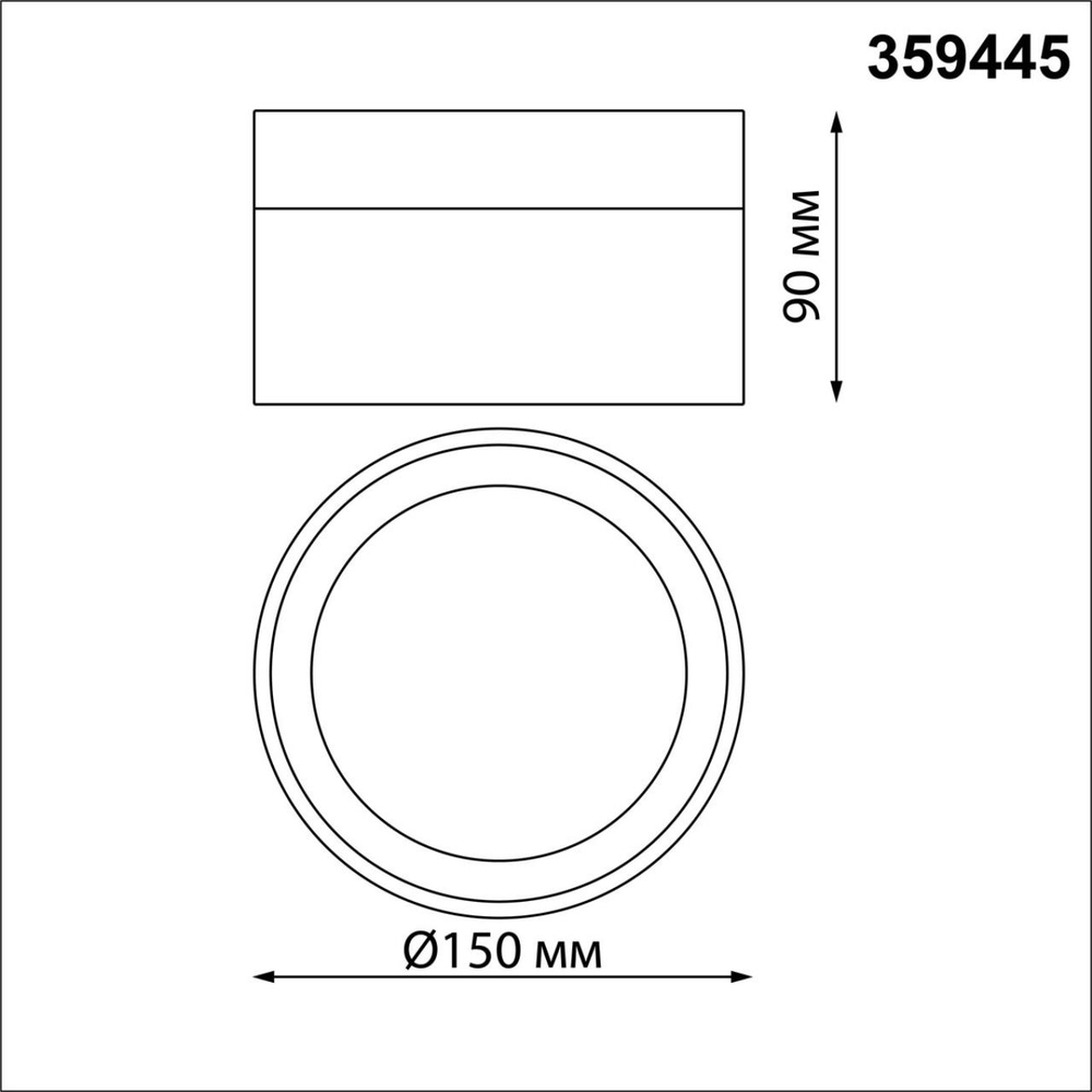 359445 OVER NT24 336 белый Светильник накладной светодиодный IP20 LED 18W 220-240V 4000K 1170Лм AURA