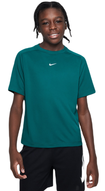 Футболка для мальчика теннисная Nike Dri-Fit Multi+ Training Top - geode teal/white