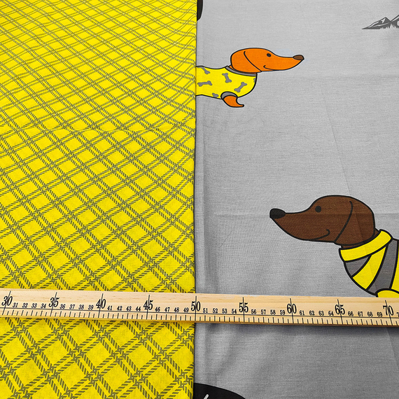 Поплин &quot;Таксы&quot; | ш.220 см | 115 г/м² | хлопок-100%