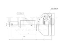 ШРУС внешний UNIO CVJ-20133