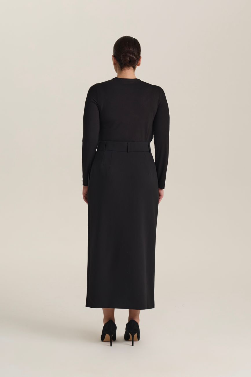 Юбка макси со шлицей спереди, черный