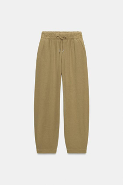 ZARA БРЮКИ С ЭФФЕКТОМ ПОТЕРТОСТИ, ОЛИВКОВЫЙ