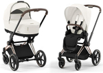 Коляска 3 в 1 Cybex Priam IV Rosegold complete и автокресло Aton B2 i-Size Steel Grey Off White