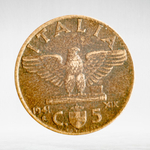 Italy 5 Centesimi 1941 R "Victor Emmanuel III - Eagle and Fasces", VF