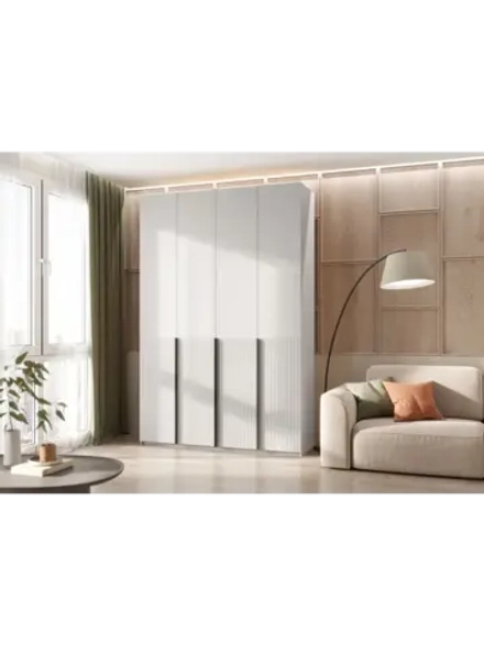 Шкаф для одежды 4 створки Браш Вайт 160х51х240