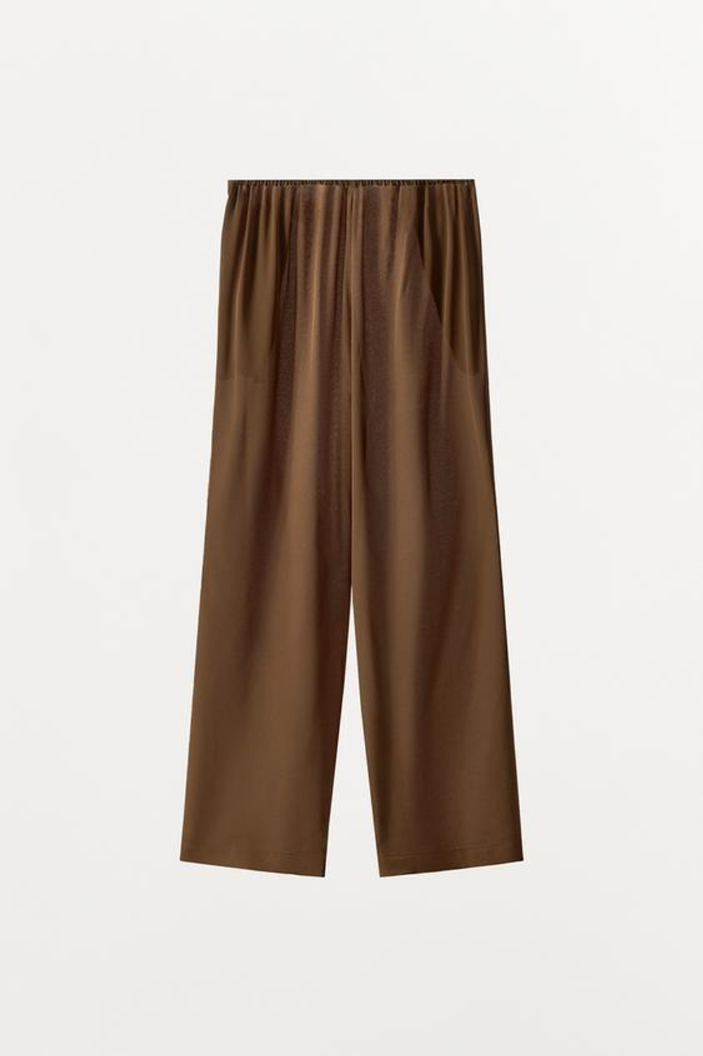 ZARA БРЮКИ ИЗ 100% ШЕЛКА, КОРИЧНЕВЫЙ