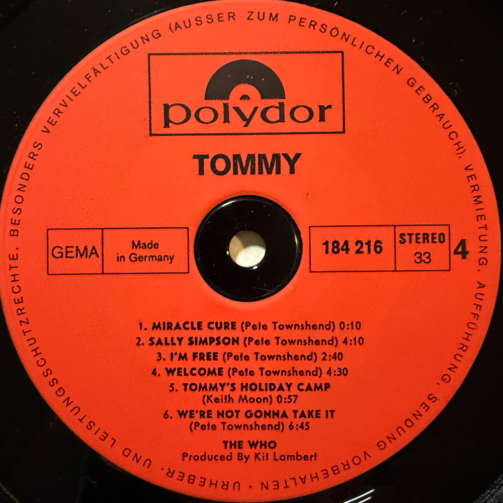 The Who ‎– Tommy 2LP (Германия 1981г.) Т
