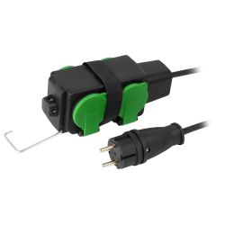 Удлинитель силовой ЭРА GREEN LINE UDL-KG-2x2,5m-5m-IP44 с крышками 4 розетки 5м КГ 2x2.5мм2 IP44 | Электротовары