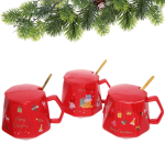 Кружка керамическая 350мл «С рождеством» с крышкой и ложкой