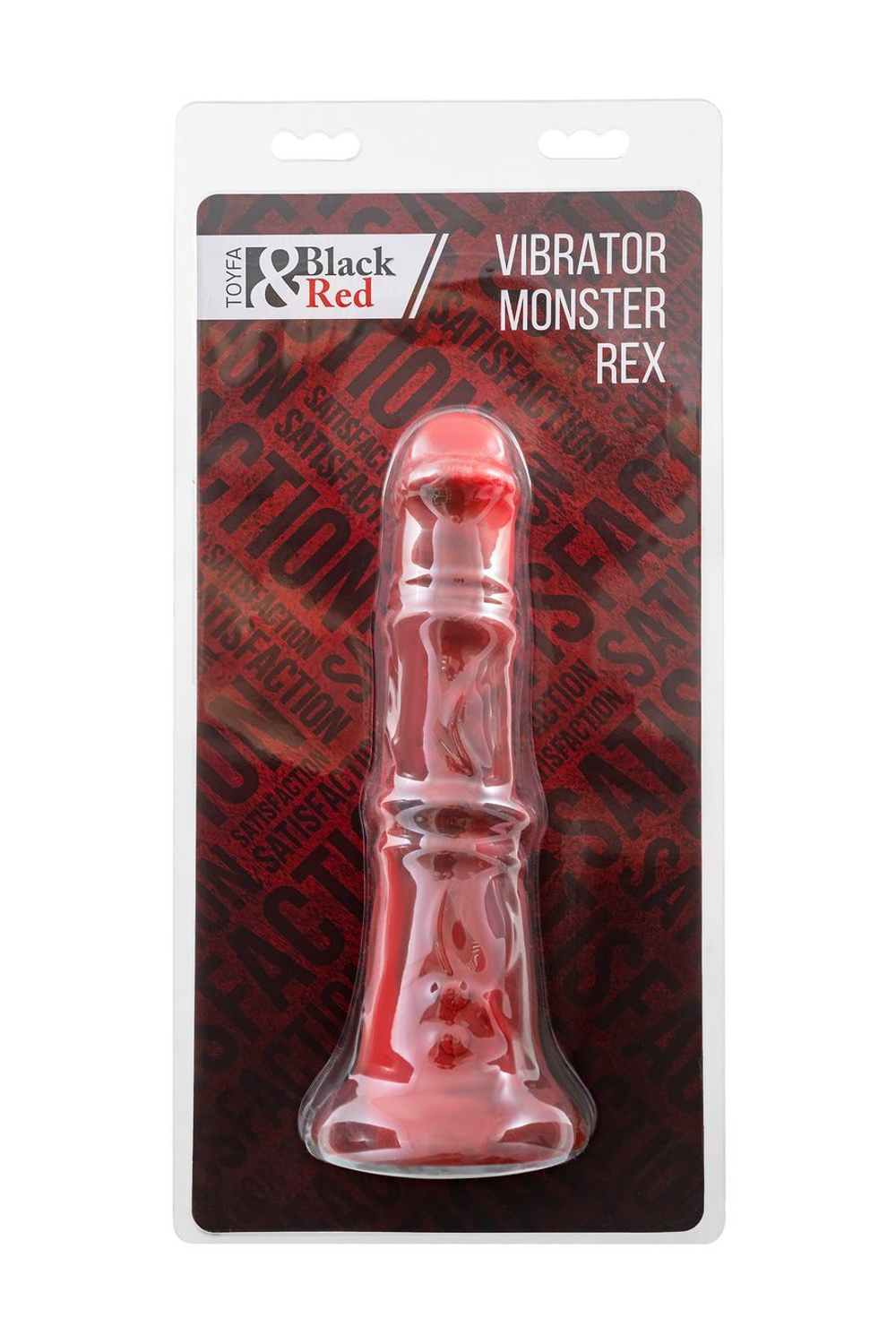 Вибратор Black&Red by TOYFA Monster Rex, силикон, красно-черный, 24,5 см