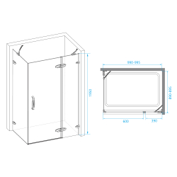 Душевой уголок RGW SA-41 (Прозрачное, 900x1000)