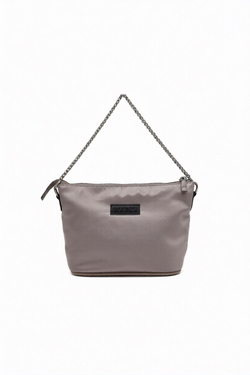 Сумка женская через плечо из нейлона серая QOZA