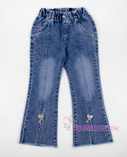 джинсы на резинке Стразы-сердечки 4548