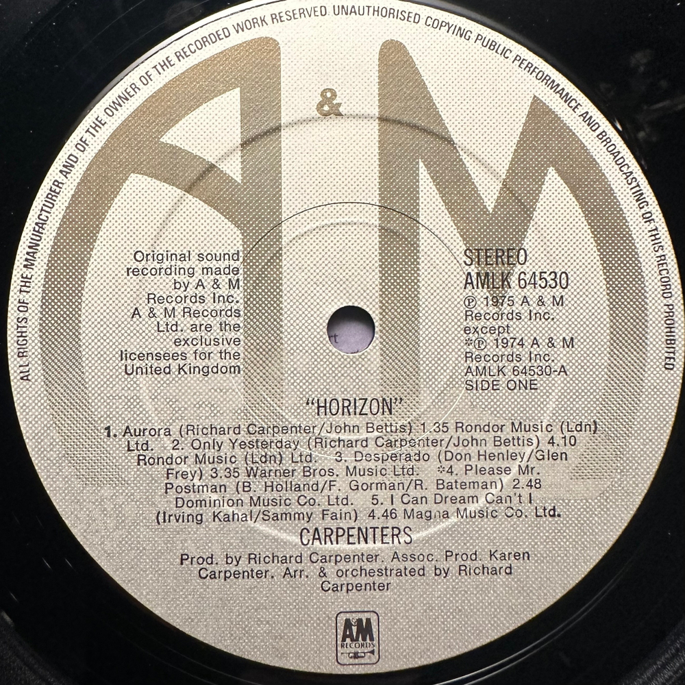 Carpenters - Horizon (Англия 1975г.)
