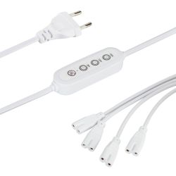 Разветвитель сетевой для линейных светильников ЭРА 4х IEC C7 2pin+timer на 4 точки с таймером 9 12 15H 2м