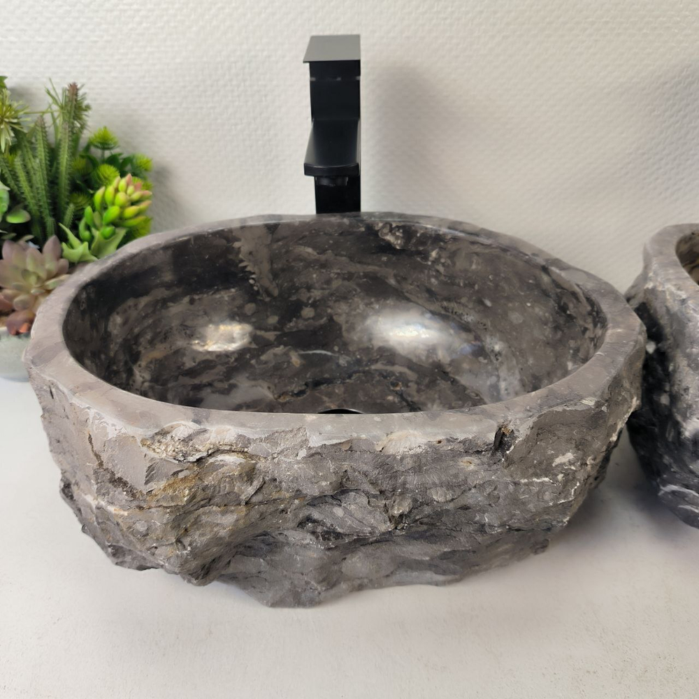Раковина из мрамора ПАРА! Erozy Grey EM-65322 40*32*16 0882