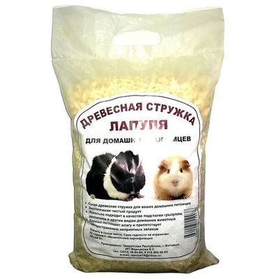 Подстилка для грызунов Лапуля Стружка древесная, Пакет 9 л