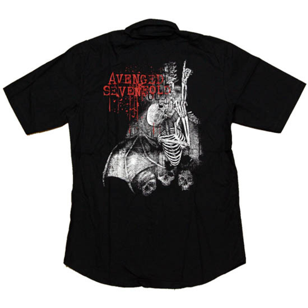 Рубашка Avenged Sevenfold скелет на коленях