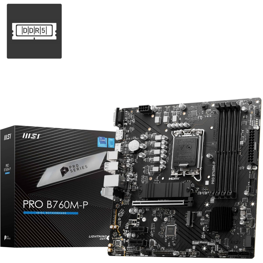 Материнская плата MSI PRO B760M-P, LGA1700, DDR5, mATX