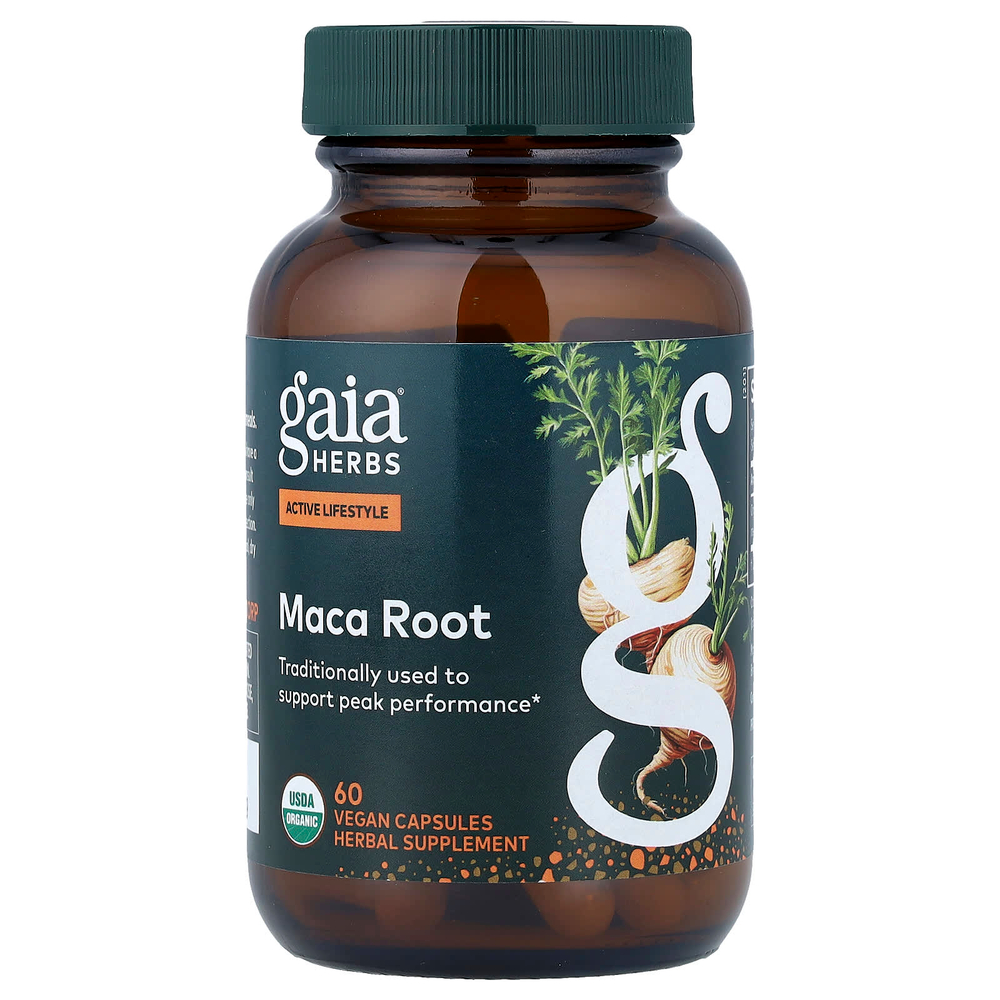 Gaia Herbs, корень маки, 60 веганских капсул (500 мг в 1 капсуле)