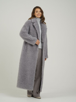 Шуба чебурашка искусственная тедди, серая, SilverFox