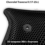 Автомобильные коврики ЭВА с бортами на 3 ряда для Chevrolet Traverse II (17-25г.) 8-ми местное авто