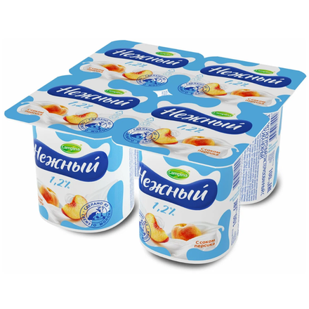 Йогурт Нежный Персик 1,2% 100 гр