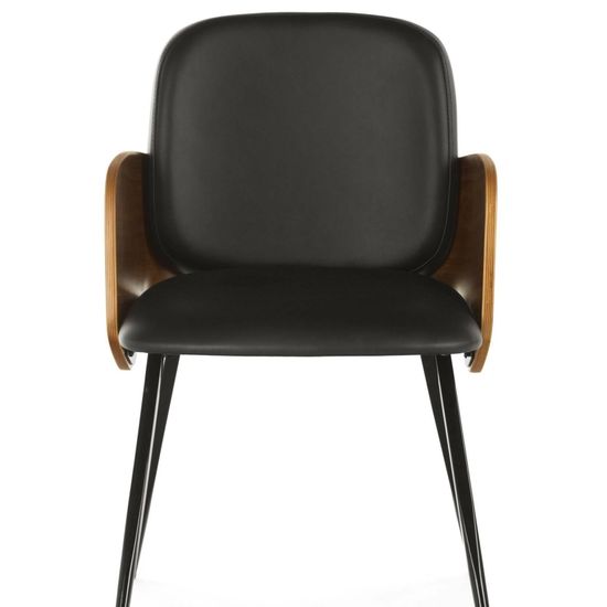 Обеденный стул Isla черная экокожа, металл, дерево