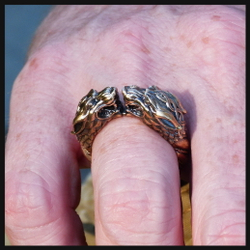 Кольцо "Кельтские волки" макси , бронза