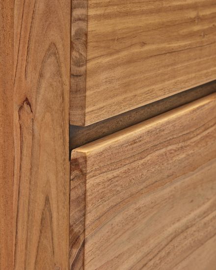 Буфет Uxue из массива акации с беленой отделкой и черной сталью 100 x 155