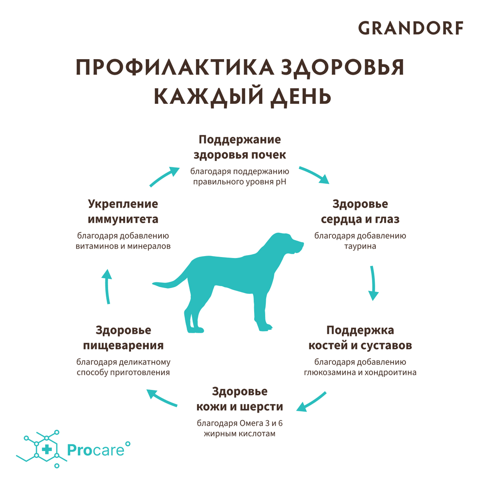 Сухой корм GRANDORF для собак крупных пород Индейка