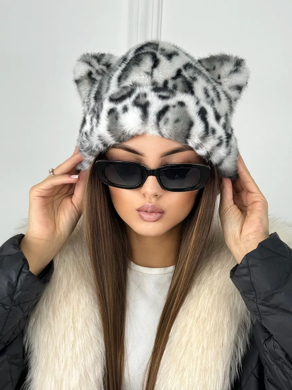 шапка зимняя меховая эко мех