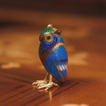 Фигурка совёнка в технике клуазоне