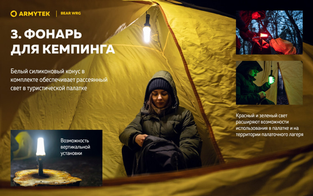 Фонарь Armytek Bear WRG