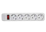 Удлинитель сетевой фильтр с заземлением CENTEK CT-8900-5-3,0 двойная защита (5 гнезд, кабель 3 м, выключатель) БЕЛЫЙ макс до 2200 Вт