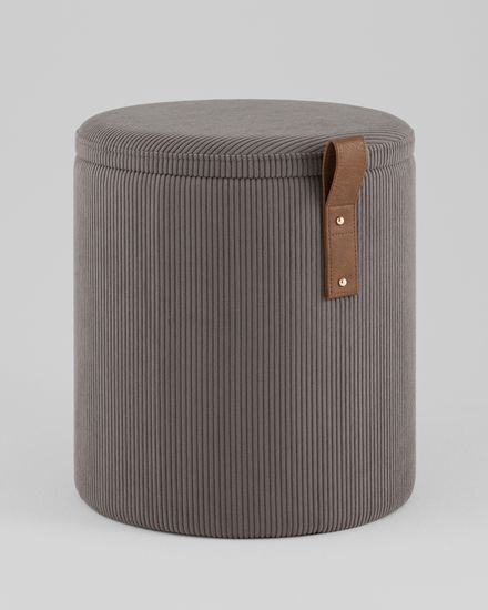 Пуф Руни S с ящиком вельвет тёмно-серый