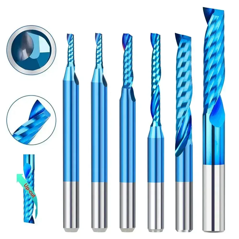 Фреза концевая спиральная однозаходная XCAN, 6х42х70, нано-синее покрытие