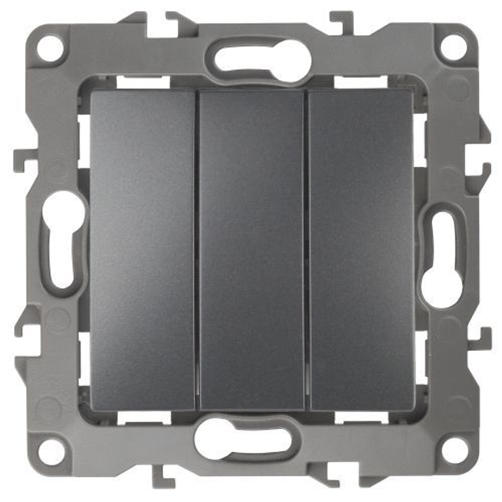 Выключатель 3-кл. СП Эра12 12-1107-12 10А IP20 250В 10AX механизм графит Эра Б0019299