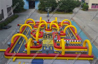 Надувная трасса "Час пик", 15*15*2,5 м