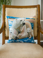 Наволочка гобеленовая декоративная для интерьерной подушки Медведица 38*38