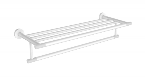 5520-F Полотенцедержатель с полкой  (БЕЛЫЙ) ViEiR  (10/1шт)