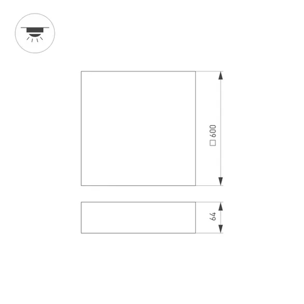 Светильник IM-QUADRO-EMERGENCY-3H-S600x600-64W Day4000 (BK, 120 deg, 230V) (Arlight, IP40 Металл, 2 года) 041047
