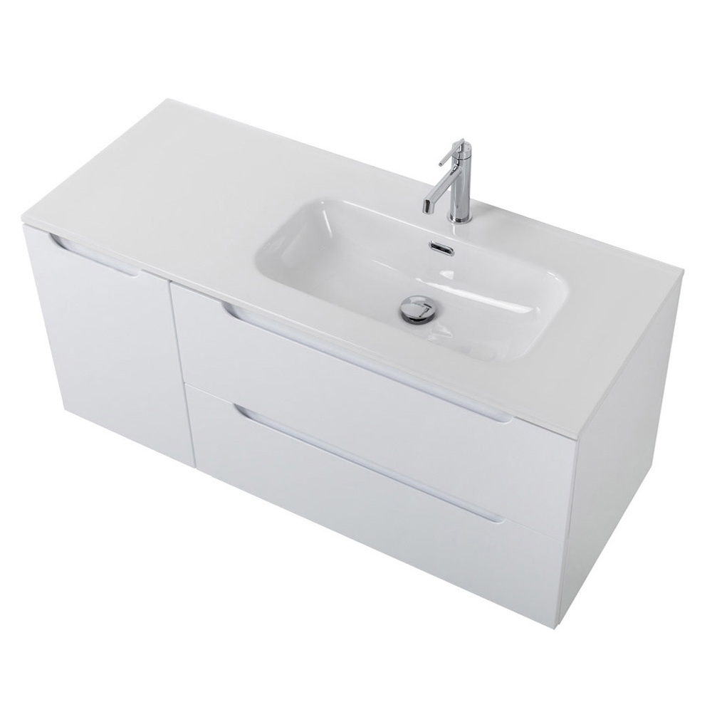 Подвесная тумба с раковиной BelBagno ETNA 120 Bianco Lucido правая, ETNA-1200-2C-1A-SO-BL-R + BB1200ETL-R