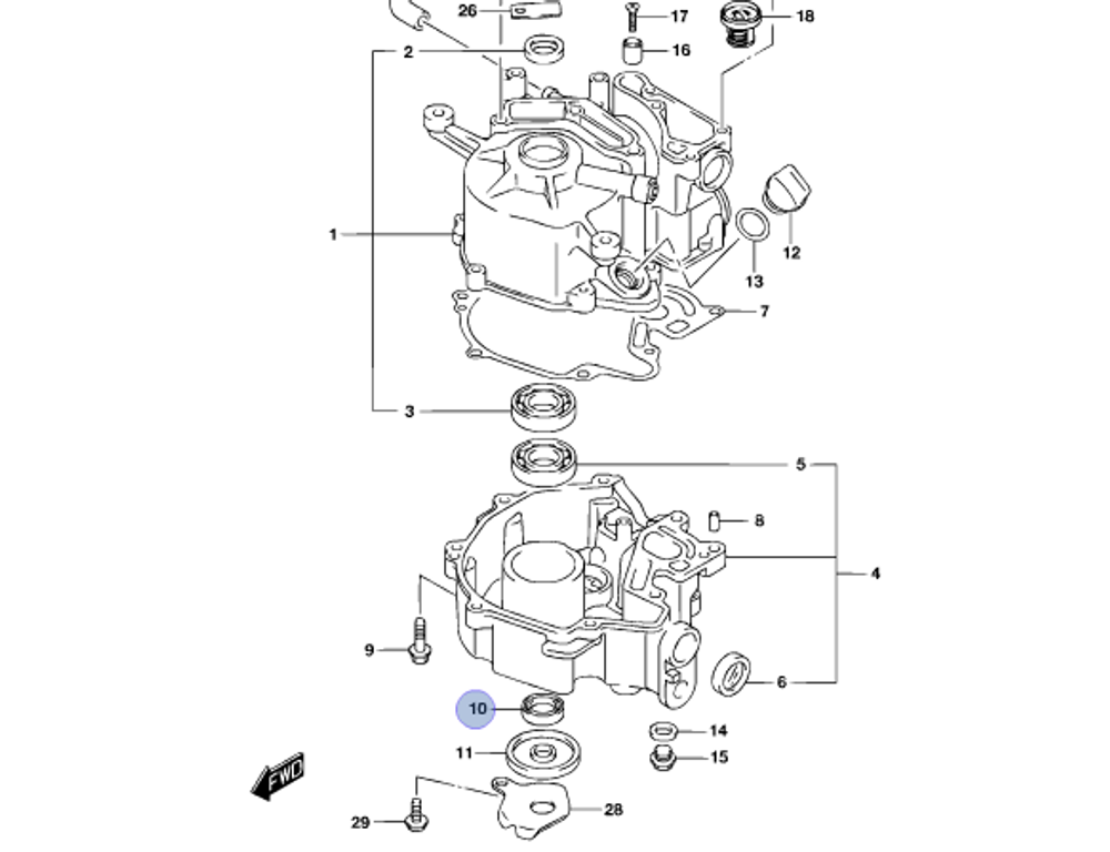 Сальник коленчатого вала Suzuki DF2.5