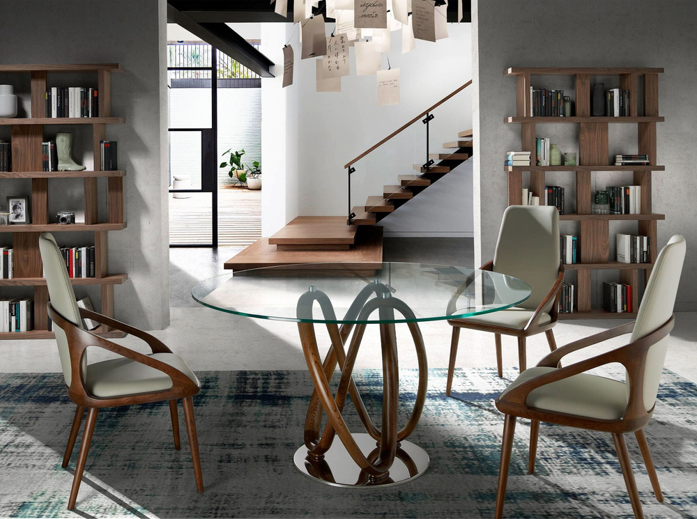 Круглый обеденный стеклянный стол DT801 /1021 Ø130