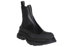 Alexander McQueen Alexander McQueen Tread Slick leather Comfortable All-match short-sleeved Chelsea boots women's black