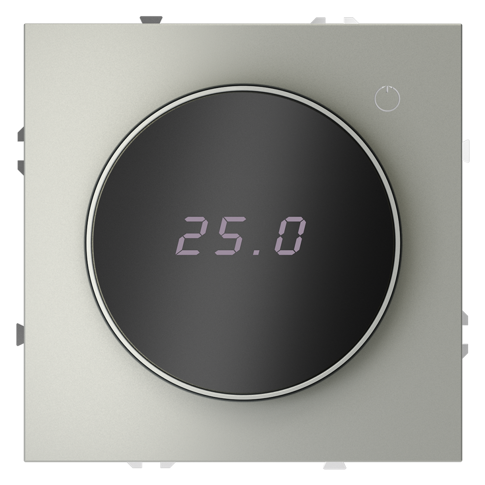 Терморегулятор электронный VOLTUM S70 с индикацией и датчиком, для теплого пола, (сталь)