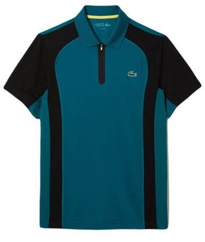 Мужское теннисное поло Lacoste SPORT Tennis Zip Polo - green/black