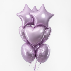 Шар (18''/46 см) Звезда, Сиреневый, Сатин, 1 шт.